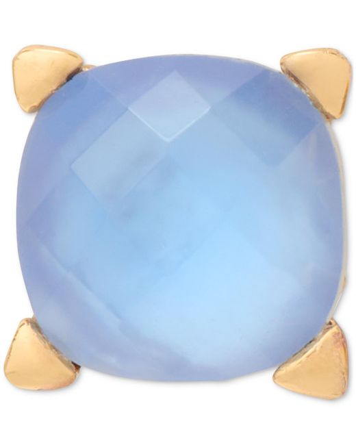 Kate Spade Blue Gold-tone Color Cubic Zirconia Stud Earrings