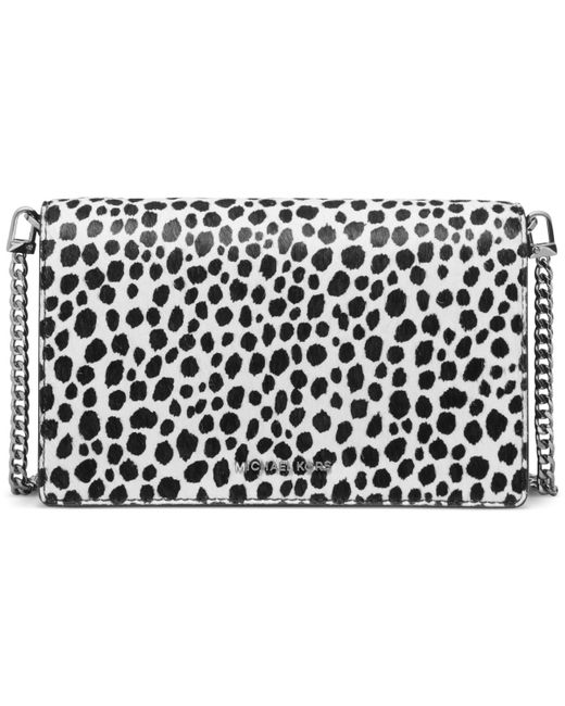 Michael Kors Black Michael Jet Set Small Calf Hair Flap Chain Crossbody