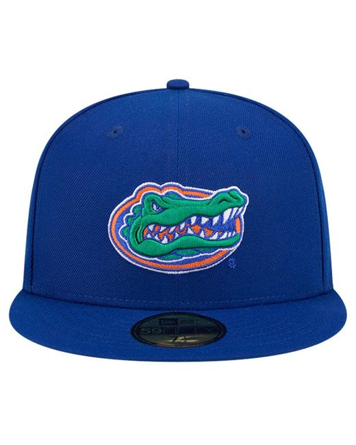 KTZ Blue Florida Gators Throwback 59fifty Fitted Hat for men