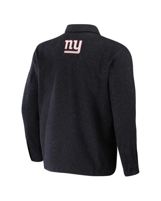 Fanatics Black Nfl X Darius Rucker Collection By New York Giants Shacket Full-snap Jacket for men