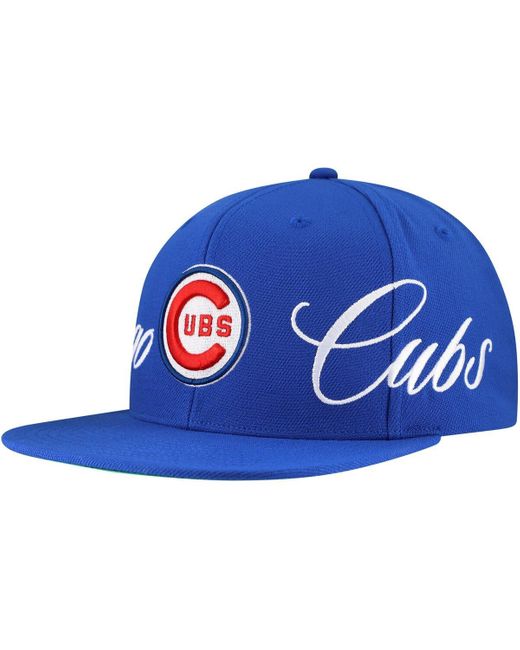 Mitchell & Ness Blue Chicago Cubs Just Don X Mlb Lux Script Snapback Hat for men