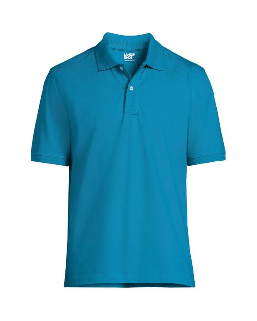 Lands' End Blue Short Sleeve Comfort-first Mesh Polo Shirt for men