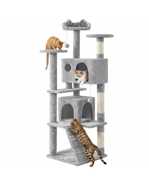 Aronkl White Multi-level Cat Tree Tower