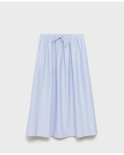 Mango Blue Flared Cotton Skirt