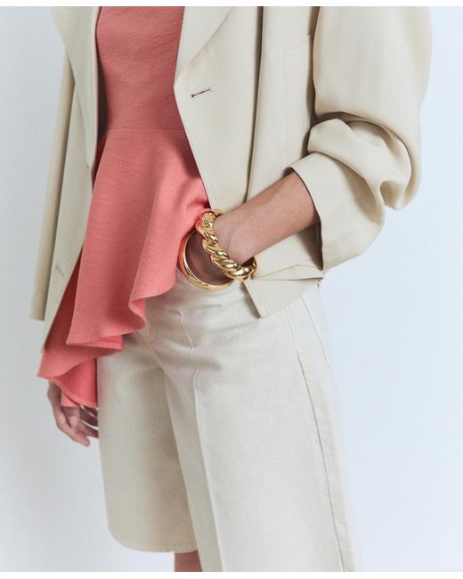 Mango Pink Asymmetrical Strapless Top