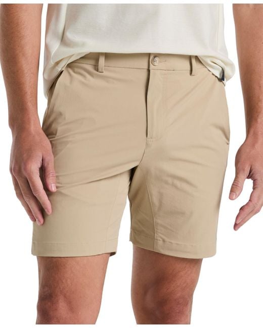Perry Ellis Gray Solid Stretch 8" Tech Shorts for men