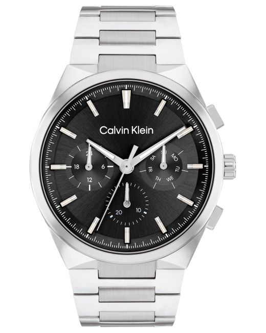 Calvin Klein Gray Distinguish -tone Stainless Steel Bracelet Watch 44mm for men