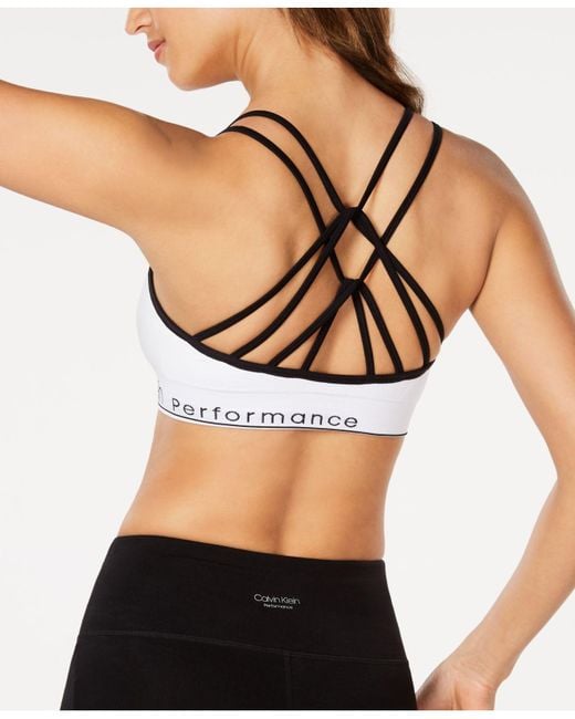 Calvin Klein Performance Modular Strappy Sports Bra in black