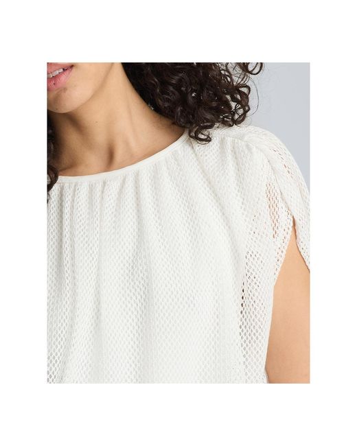 Kenneth Cole White Pull-on Crop Bubble Top