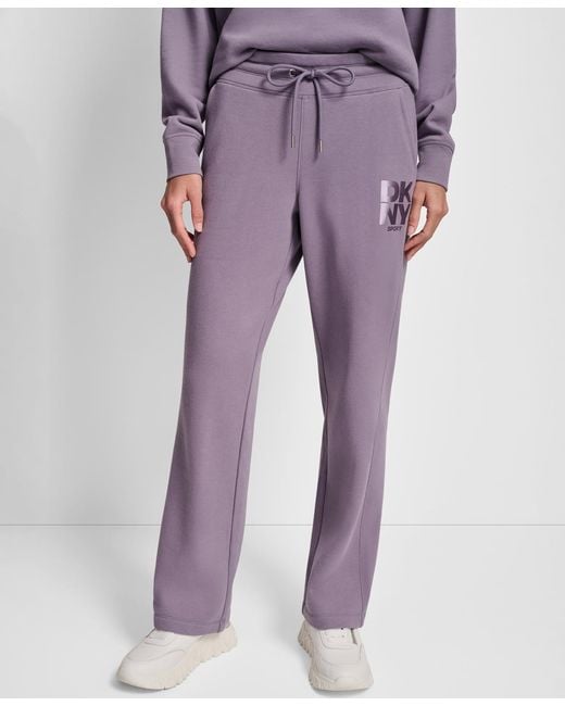 DKNY Purple Sport Stacked Transfer Logo Track Pants