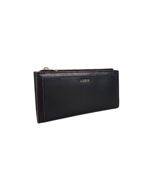Lodis Black Deluxe Leather Zip Around Wallet