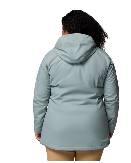 Columbia Blue Plus Size Switchback Lined Long Zipper Jacket