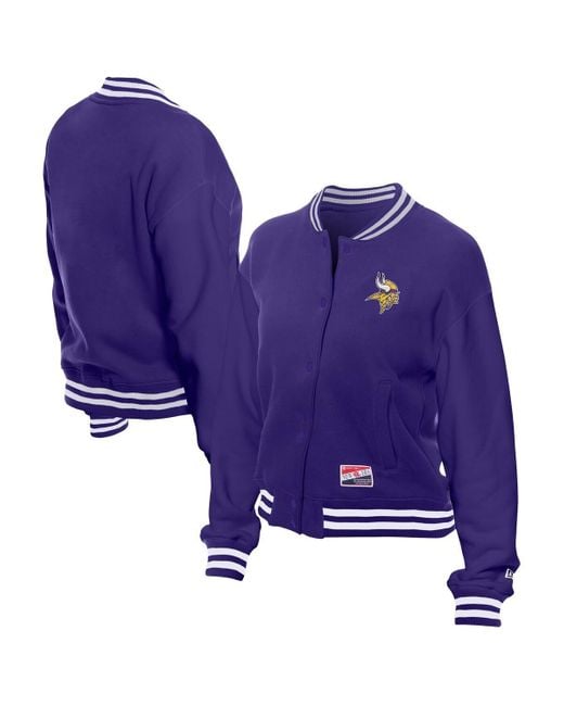 KTZ Blue Minnesota Vikings Throwback Fleece Full-snap Jacket