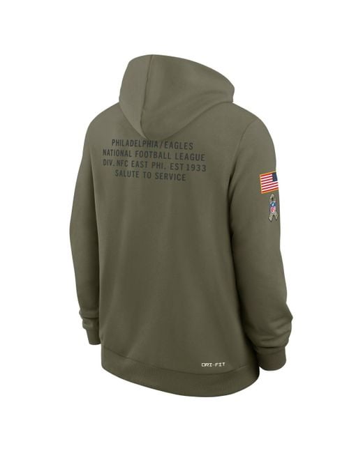 Nike Green Philadelphia Eagles 2025 Salute To Service Sideline Standard Issue Dri-fit Hoodie for men