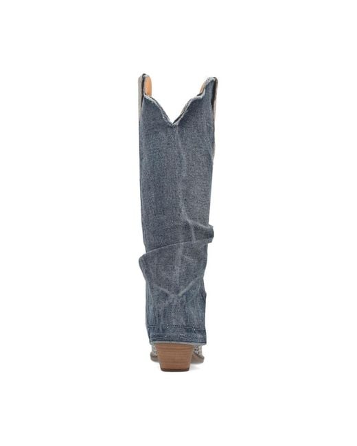 Dingo Blue Shabby Leather Boots