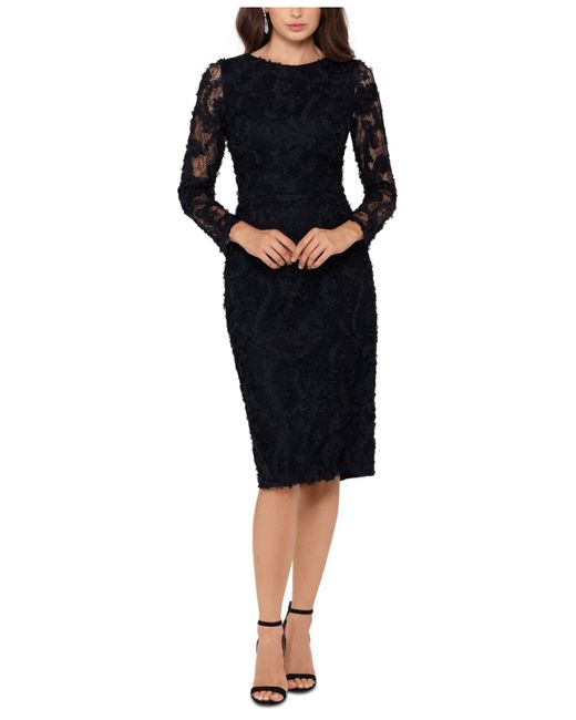 Xscape Lace Soutache Dress in Black | Lyst