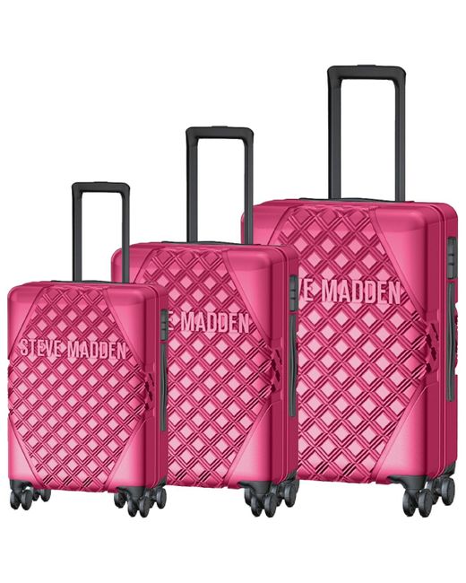 Steve Madden Pink Karisma 3 Piece luggage Set