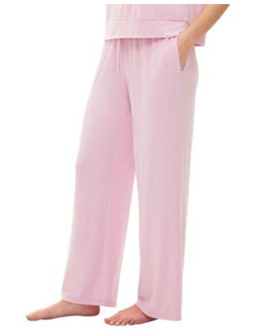 Gap Blue Body Ribbed Short Sleeve Pajama Top Drawstring Pajama Pants