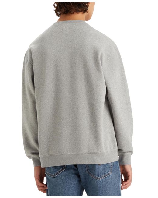 Levi's Gray Relaxed-fit Logo Crewneck Sweatshirt for men