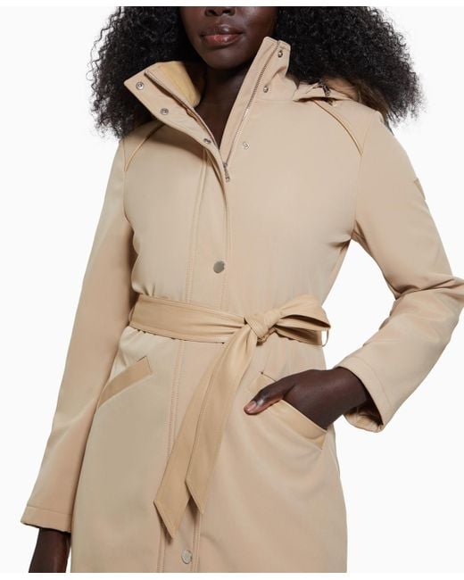 Hooded belted raincoat online