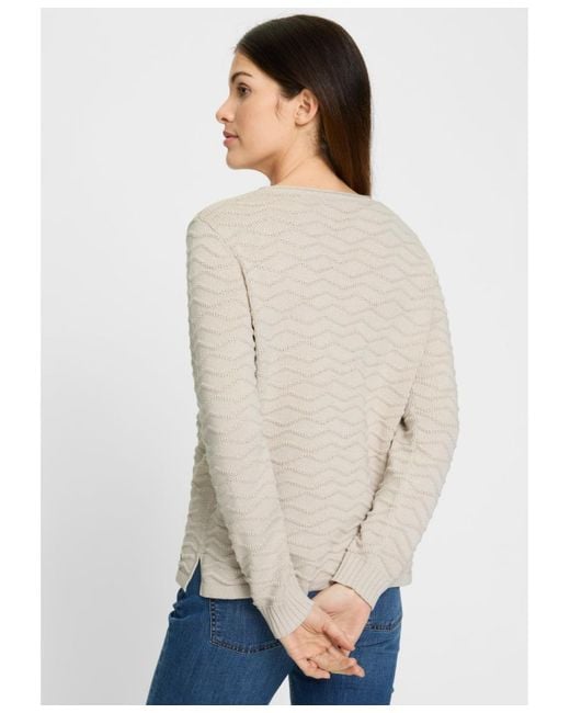 Olsen White Novelty Stitch Pullover