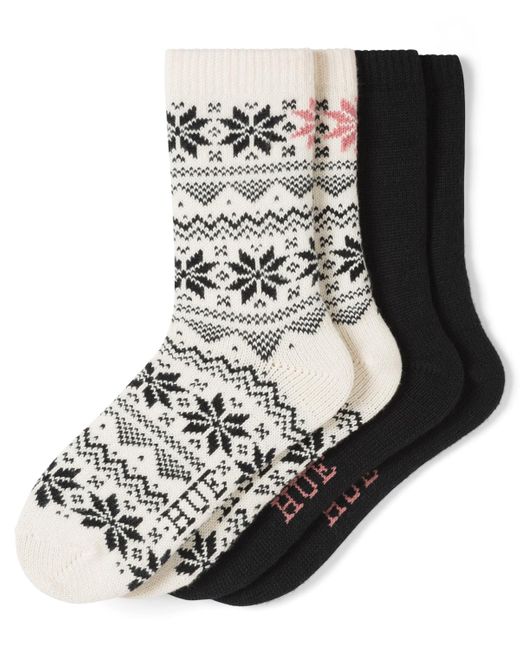 Hue Black 2-pack Snowflake Crew Socks