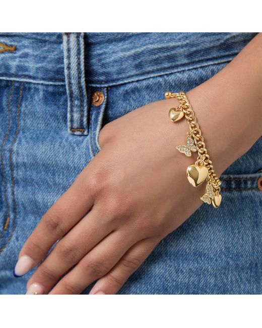 Jessica Simpson Metallic Heart & Butterfly -tone Bracelet