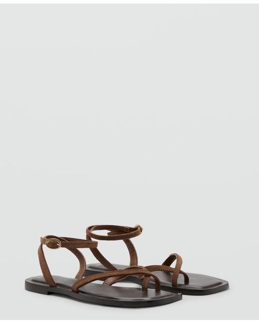 Mango White Crossed Straps Leather Als