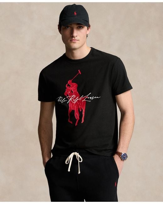Polo Ralph Lauren Black Classic Fit Jersey Graphic T-shirt for men
