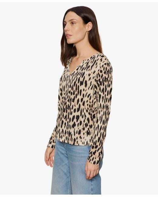 Sanctuary Blue Printed Long-sleeve T-shirt