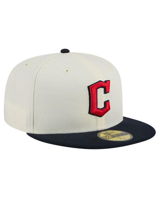 KTZ Metallic Cleveland Guardians Evergreen Chrome 59fifty Fitted Hat for men