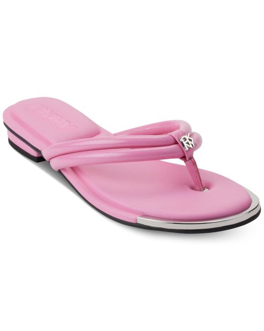 DKNY Pink Clemmie Slip On Thong Flip Flop Sandals