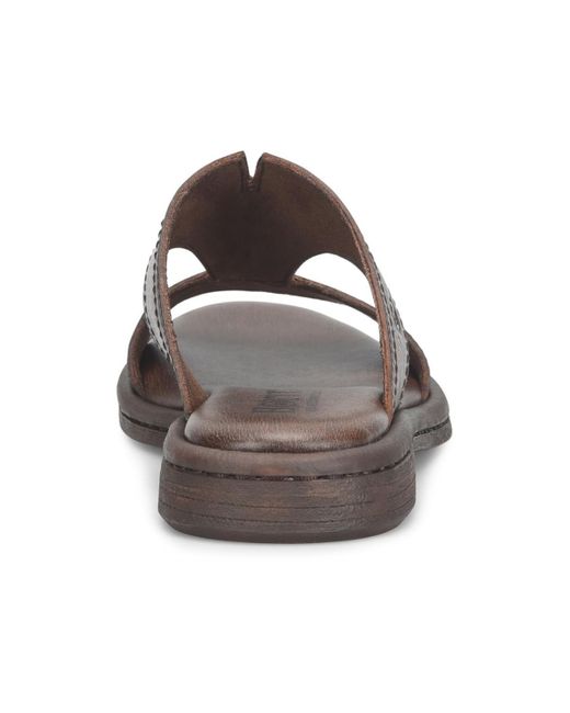 Born Brown Remo Round Toe Flat Sandals
