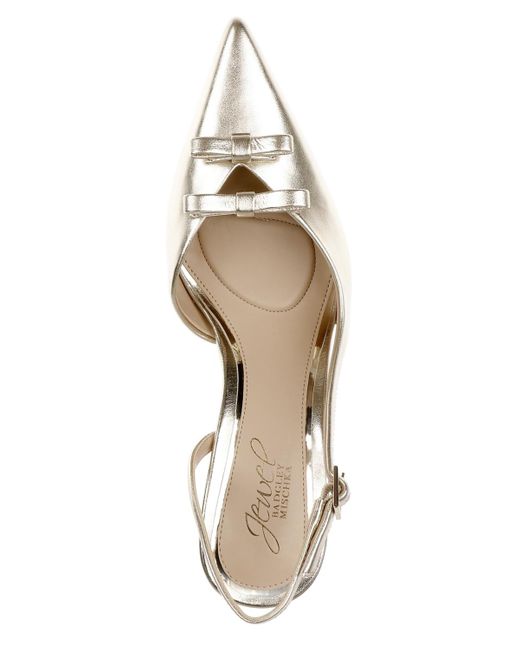 Badgley Mischka Metallic Ellery Bow Evening Pumps