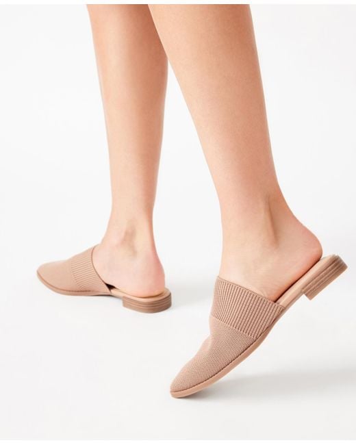 Anne Klein Brown Vassar Pointed Toe Knit Mules