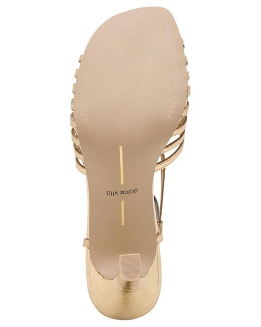 Dolce Vita Metallic Nivana Strappy Two-piece Ankle-wrap Dress Sandals