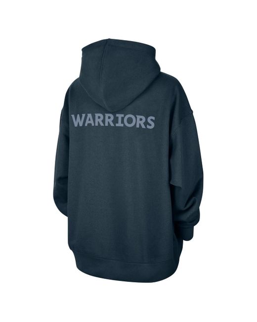 Nike Blue Golden State Warriors Courtside Statement Edition Oversize Pullover Hoodie