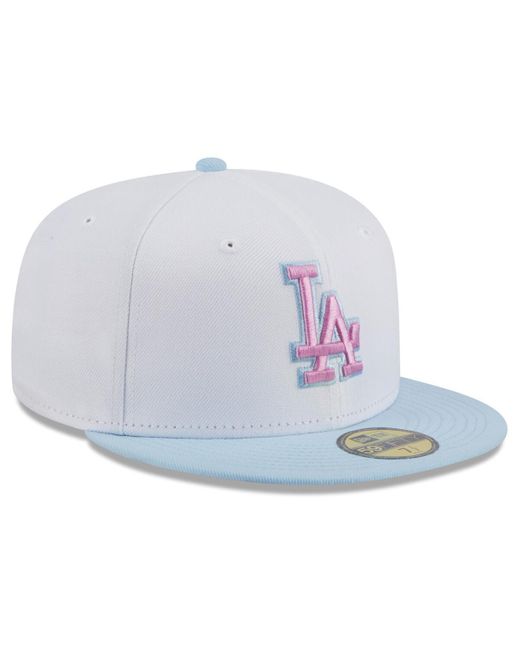 KTZ Blue Los Angeles Dodgers Spring Color Basic Two-tone 59fifty Fitted Hat for men