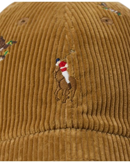 Polo Ralph Lauren Natural Duck-embroidered Corduroy Ball Cap for men