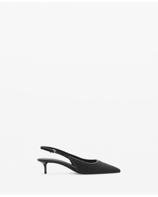 Mango Black Kitten Heel Shoe