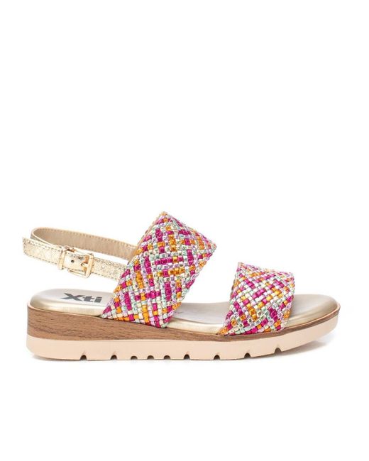Xti Pink Double Strap Flat Sandals By