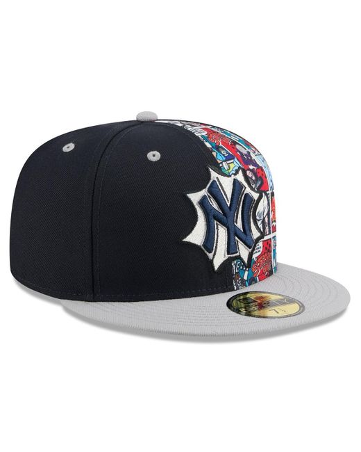KTZ Blue Navy/gray New York Yankees 2025 Mlb Diamond Hero Edition 59fifty Fitted Hat for men