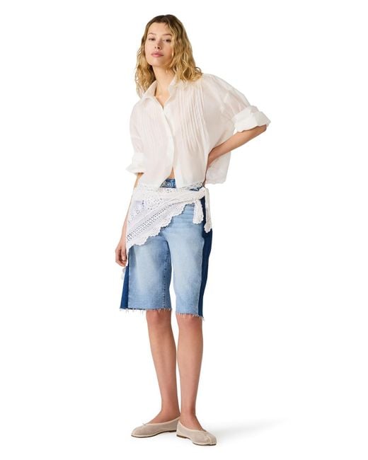 Steve Madden White Delphi Collared Neck Top