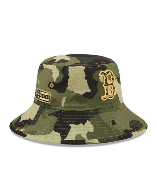 KTZ Synthetic Camo Boston Red Sox 2022 Armed Forces Day Bucket Hat in ...