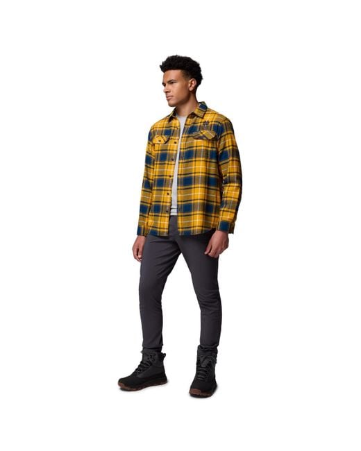 Columbia Metallic Notre Dame Fighting Irish Flare Gun Omni-wick Flannel Long Sleeve Button-up Shirt for men