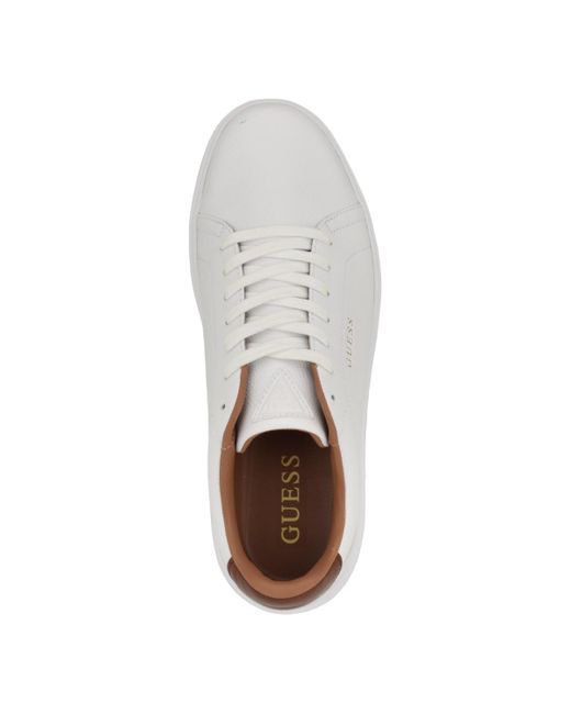 Guess White Caldy Lace Up Casual Fashion Sneakers for men