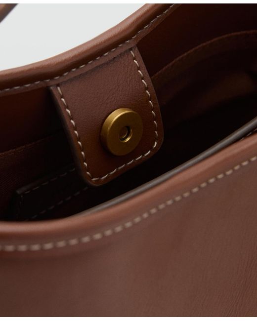 Mango Brown Small Bucket Bag