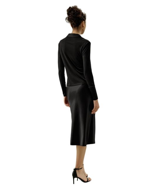LILYSILK Black Basic Slim Silk Jersey Shirt