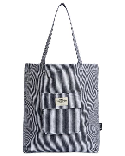 Barbour Gray Tynedale Stripe Tote Bag for men
