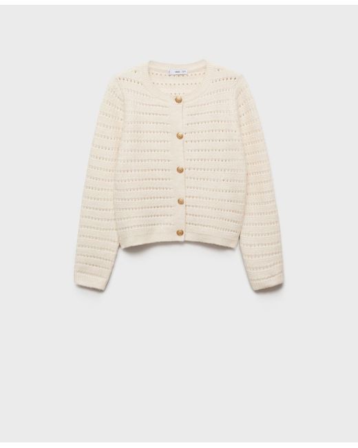 Mango Blue Openwork Details Knitted Sweater